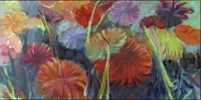 Painting - Zinnias 2